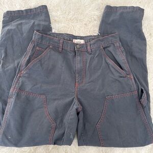 BDG Navy Cargo Pants with Red Stitching